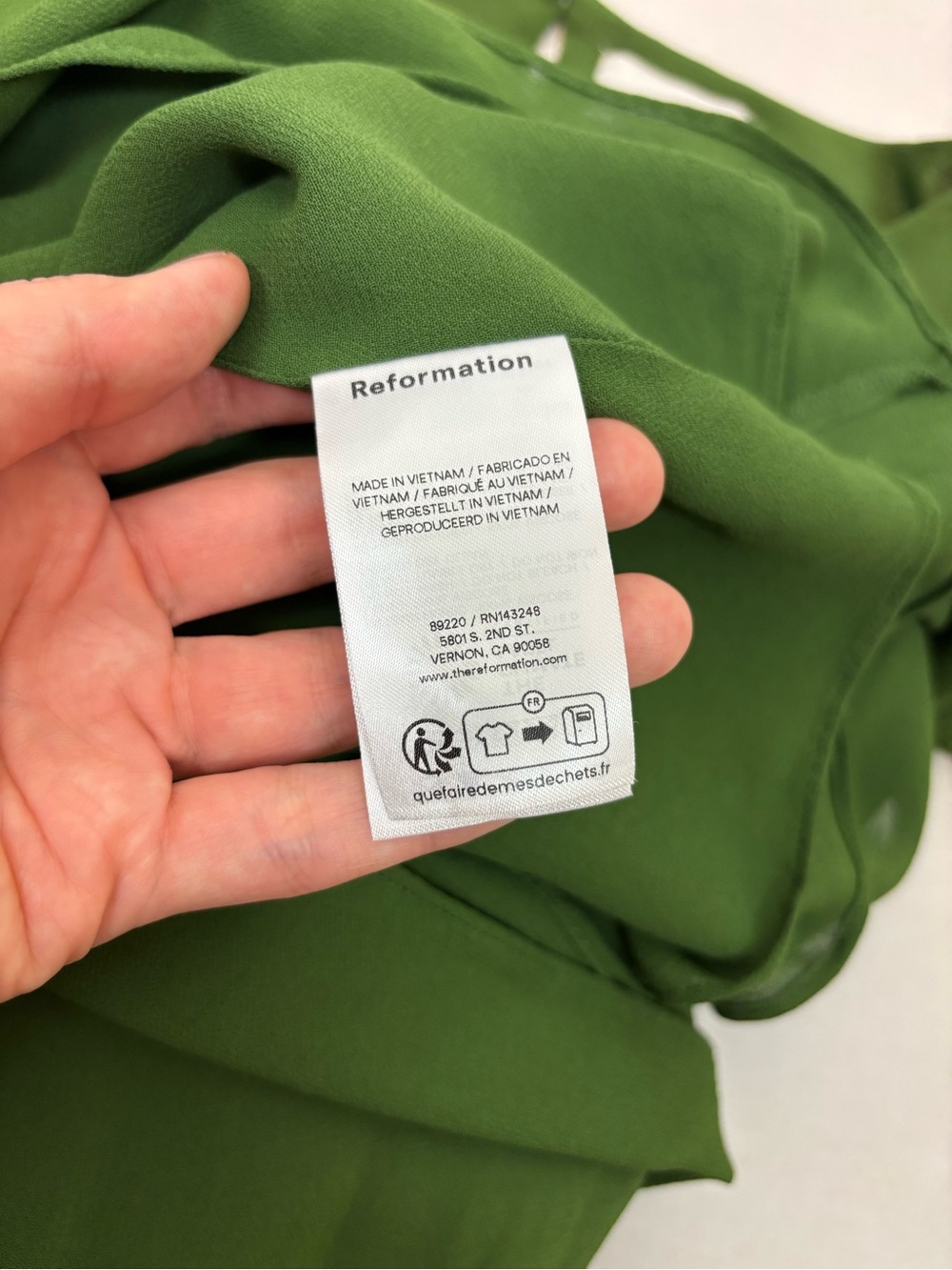 Reformation Drusilla Dress in Moss Size 8 - Picture 13 of 16